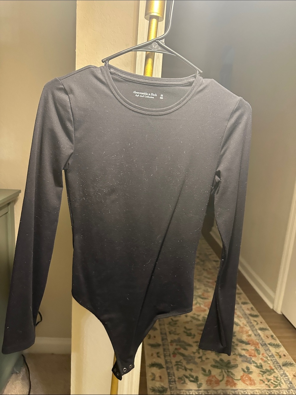 Abercrombie & Fitch Black Long-Sleeve Crew Neck Bodysuit